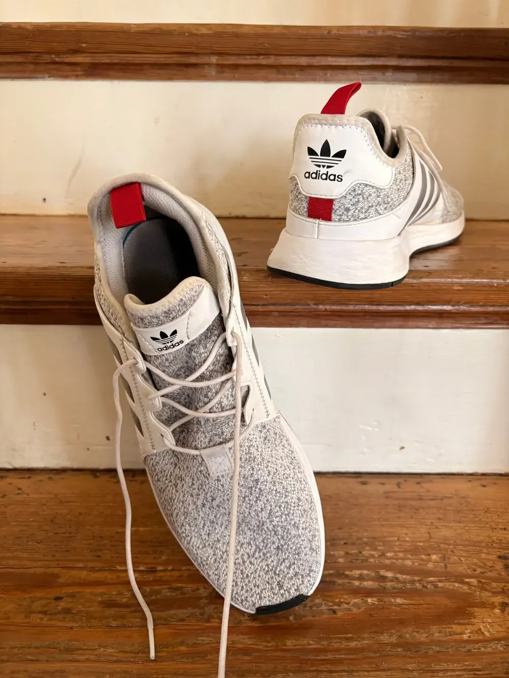 adidas X_ PLR Knit White & Grey Shoes sz 10.5